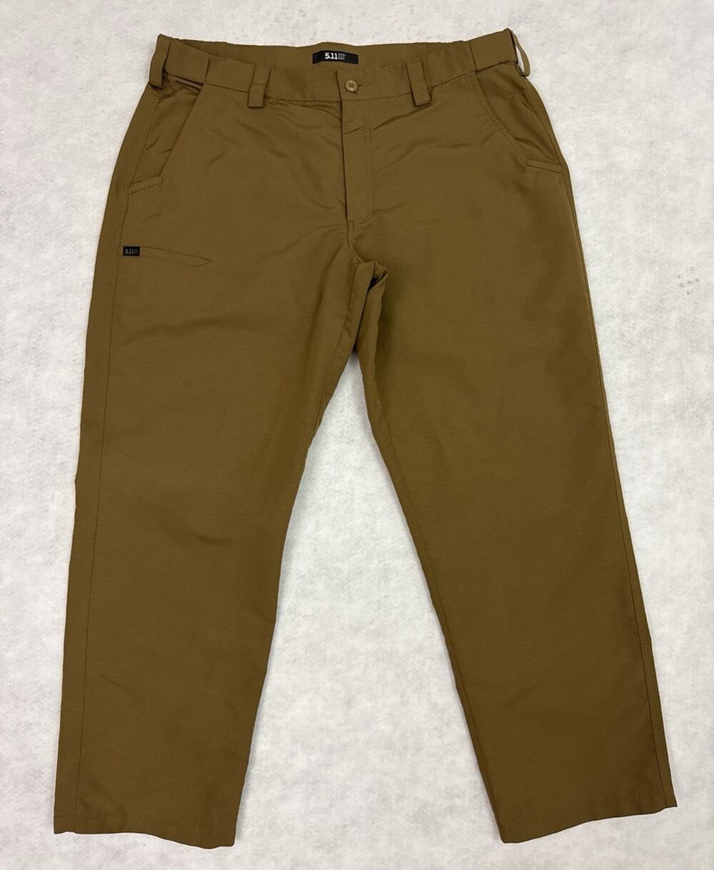 5.11 Tactical Fast Tac Urban Pants Mens 38x30 Brown Ripstop Utility Workwear
